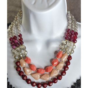 Layered Beaded Statement Necklace